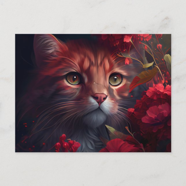 Cartes Postales Cat Fleur (Anverso)