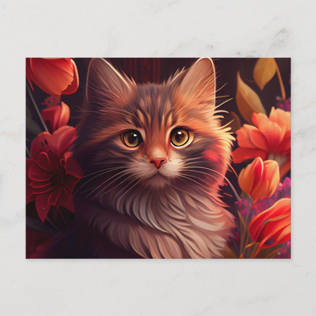 Cartes Postales Cat Fleur (Anverso)