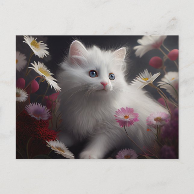 Cartes Postales Cat Fleur (Anverso)