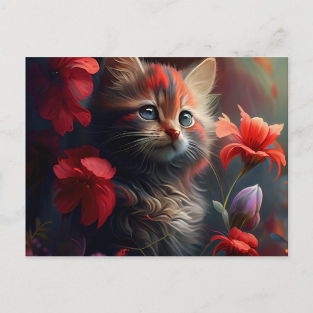 Cartes Postales Cat Fleur (Anverso)