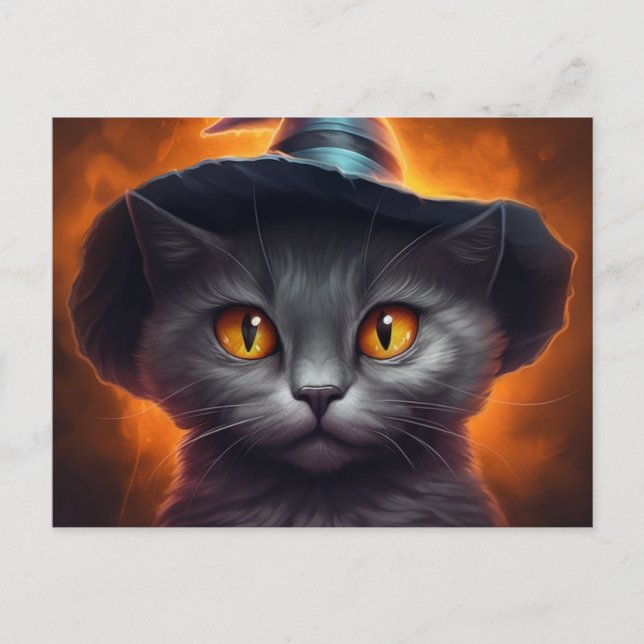 Cartes Postales Cat Halloween (Anverso)