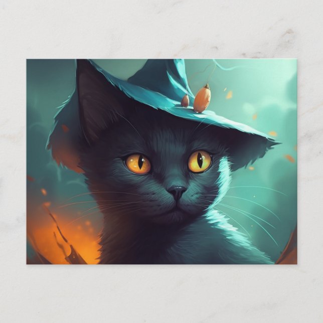 Cartes Postales Cat Halloween (Anverso)