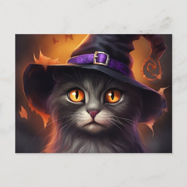 Cartes Postales Cat Halloween (Anverso)