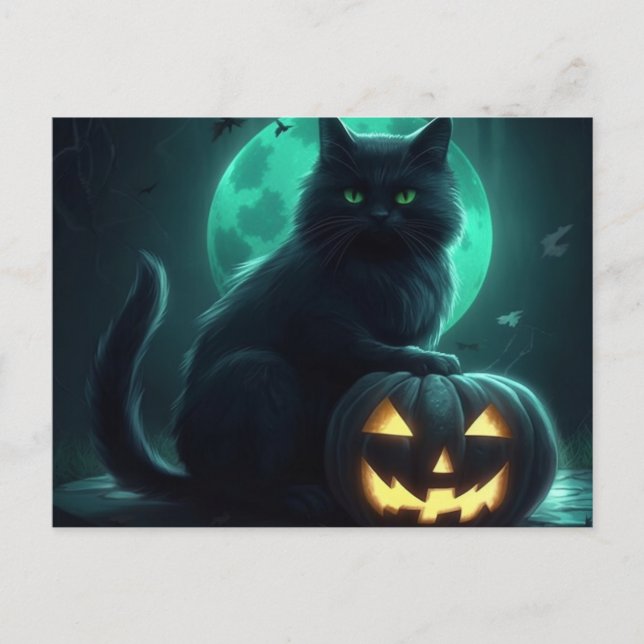 Cartes Postales Cat Halloween (Anverso)