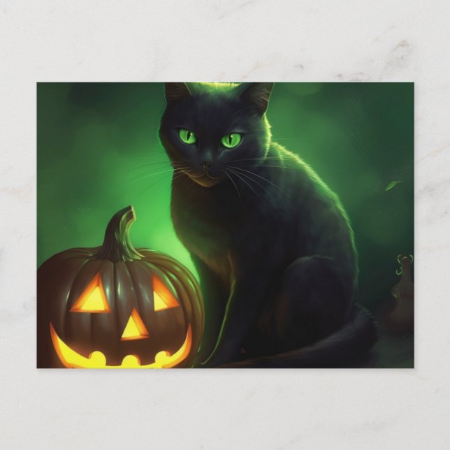 Cartes Postales Cat Halloween (Anverso)