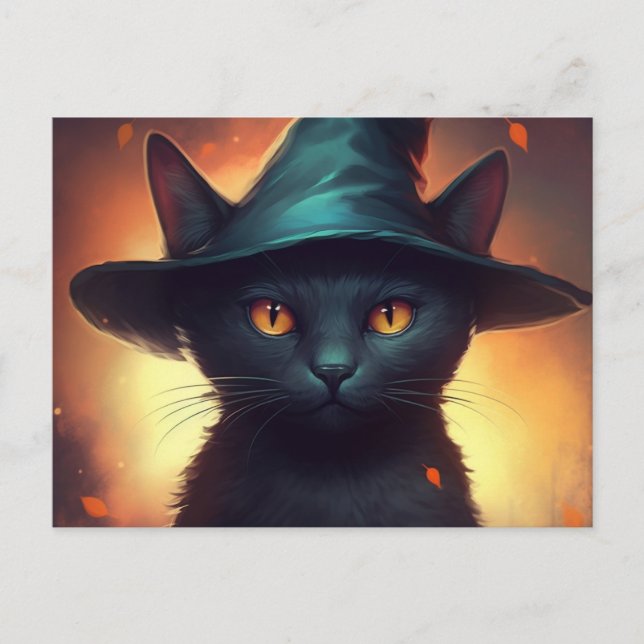 Cartes Postales Cat Halloween (Anverso)