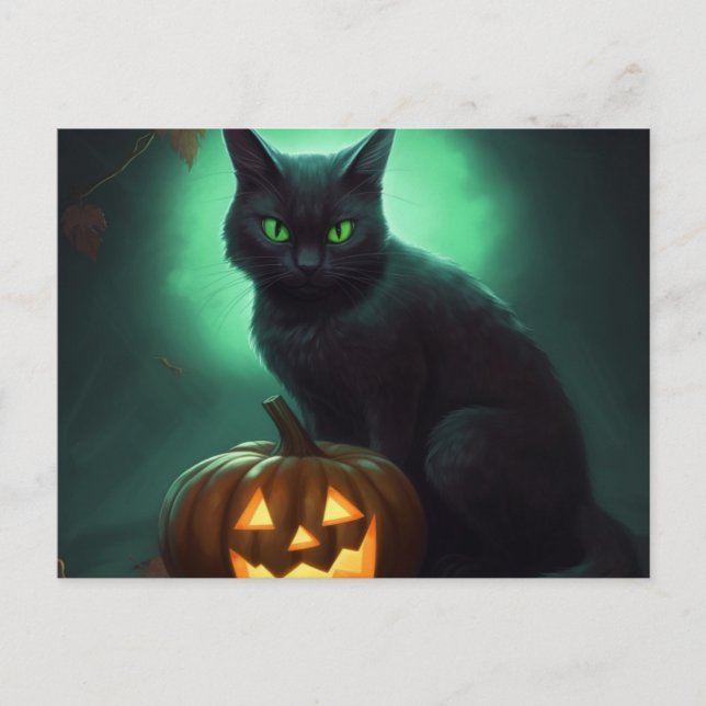 Cartes Postales Cat Halloween (Anverso)