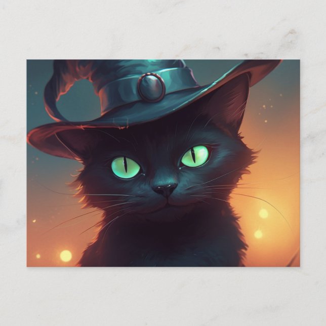 Cartes Postales Cat Halloween (Anverso)