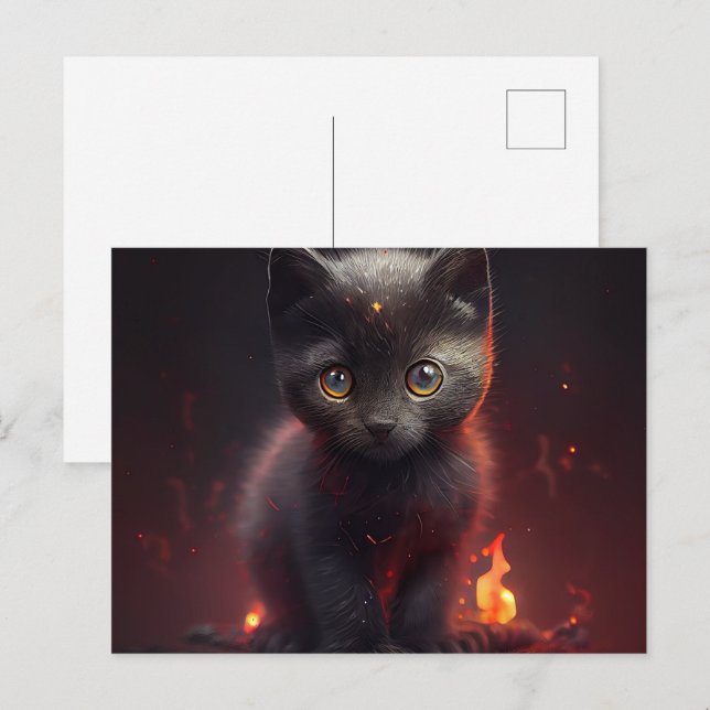 Cartes Postales Cat rouge (Anverso / Reverso)