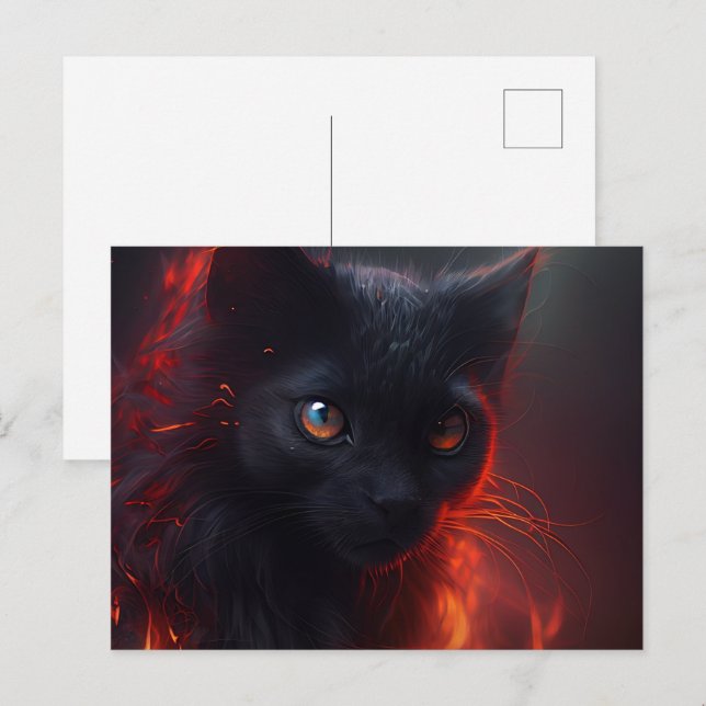 Cartes Postales Cat rouge (Anverso / Reverso)