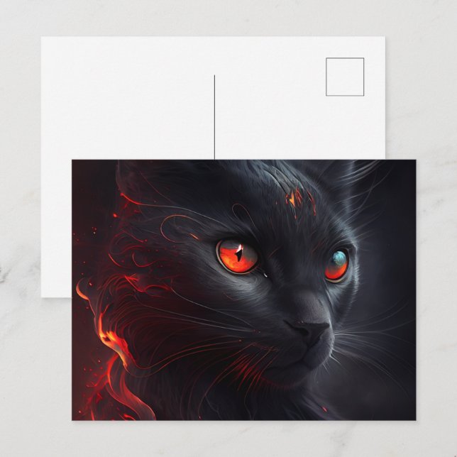 Cartes Postales Cat rouge (Anverso / Reverso)