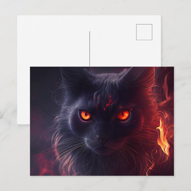 Cartes Postales Cat rouge (Anverso / Reverso)