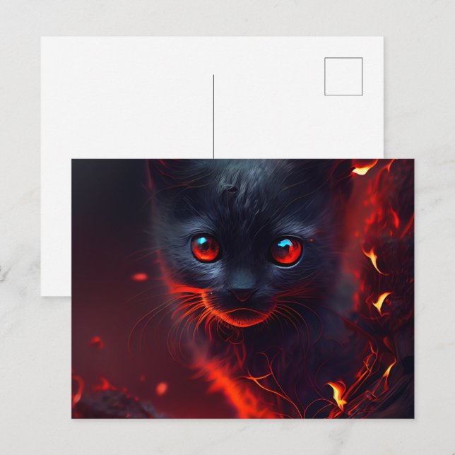 Cartes Postales Cat rouge (Anverso / Reverso)