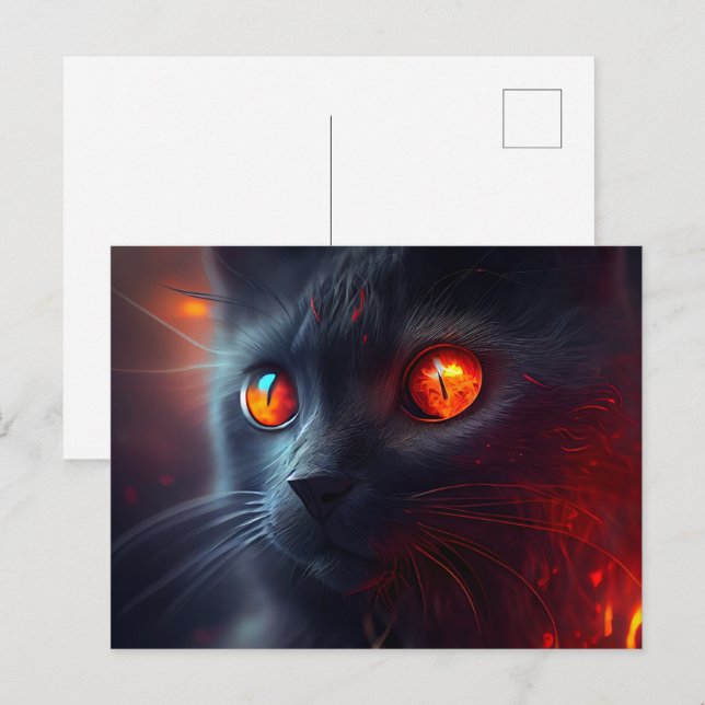 Cartes Postales Cat rouge (Anverso / Reverso)