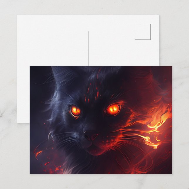 Cartes Postales Cat rouge (Anverso / Reverso)