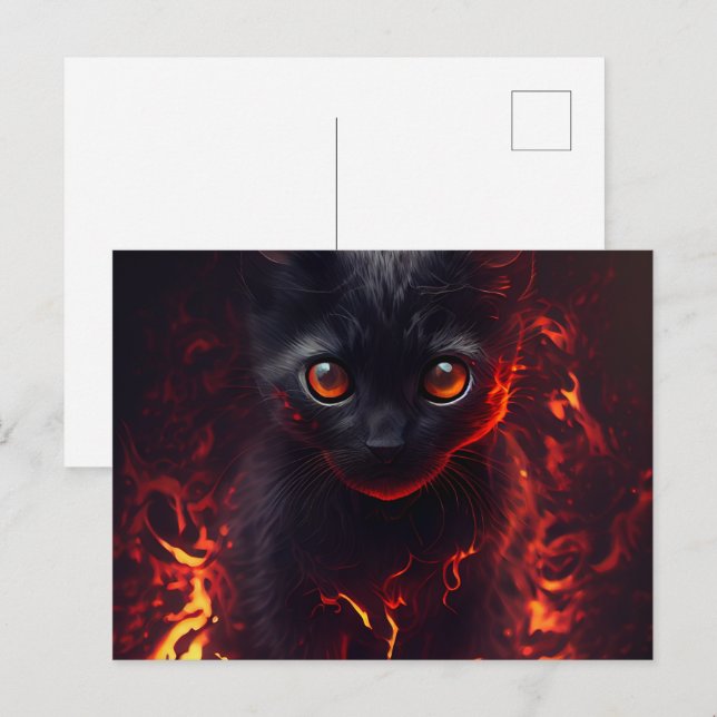 Cartes Postales Cat rouge (Anverso / Reverso)