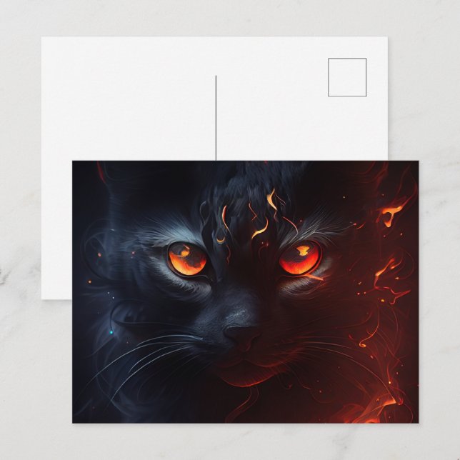 Cartes Postales Cat rouge (Anverso / Reverso)