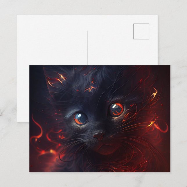 Cartes Postales Cat rouge (Anverso / Reverso)