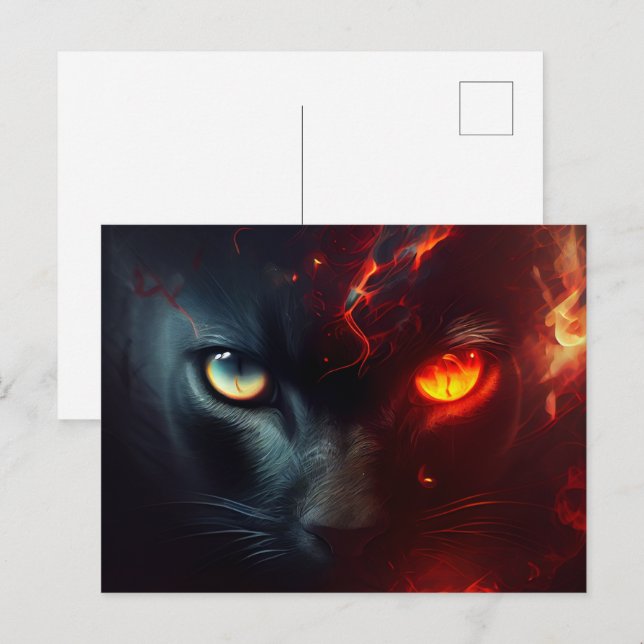 Cartes Postales Cat rouge (Anverso / Reverso)