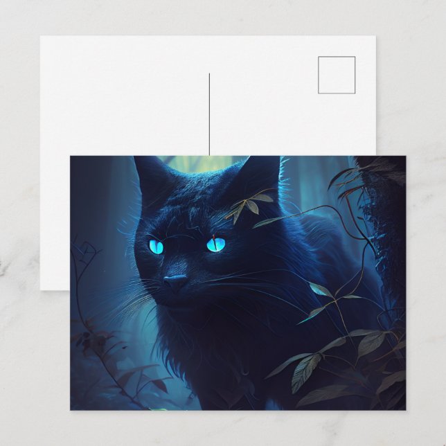 Cartes Postales Chat Bleu (Anverso / Reverso)