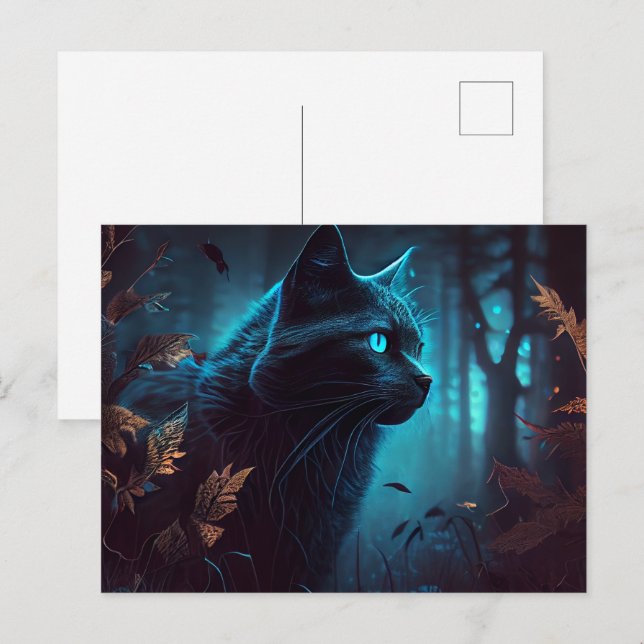 Cartes Postales Chat Bleu (Anverso / Reverso)