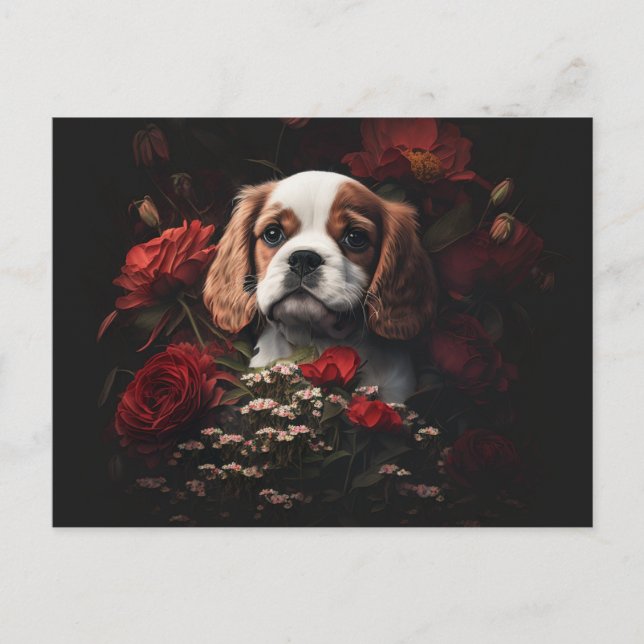 Cartes Postales chien Fleur (Anverso)