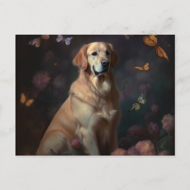 Cartes Postales chien Fleur (Anverso)