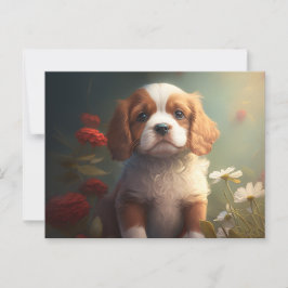 Cartes Postales chien Fleur