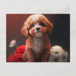 Cartes Postales chien Fleur