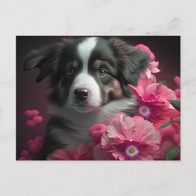 Cartes Postales chien Fleur (Anverso)