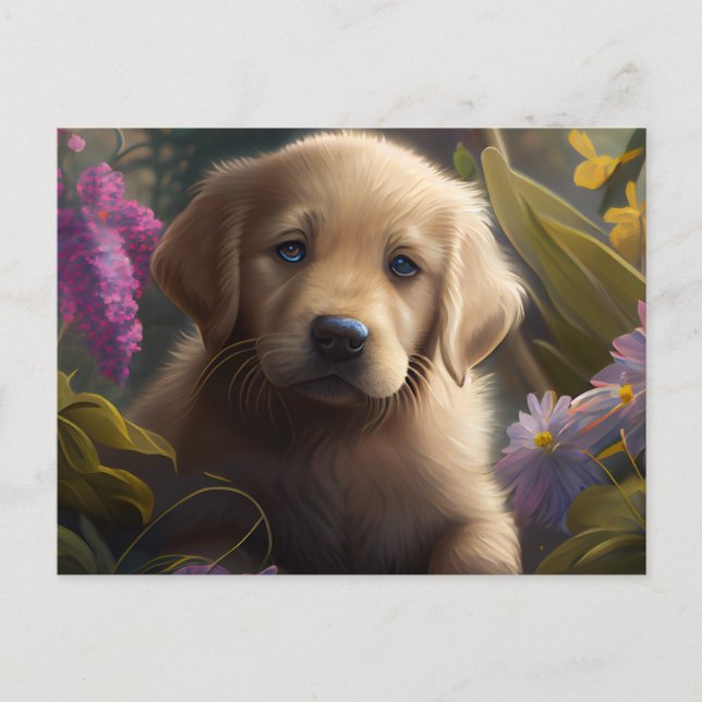 Cartes Postales chien Fleur (Anverso)