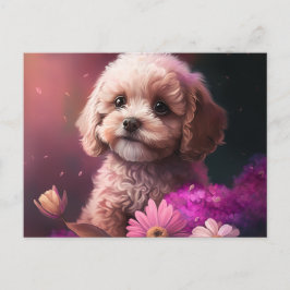 Cartes Postales chien Fleur