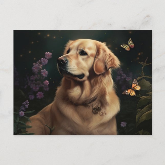 Cartes Postales chien Fleur (Anverso)