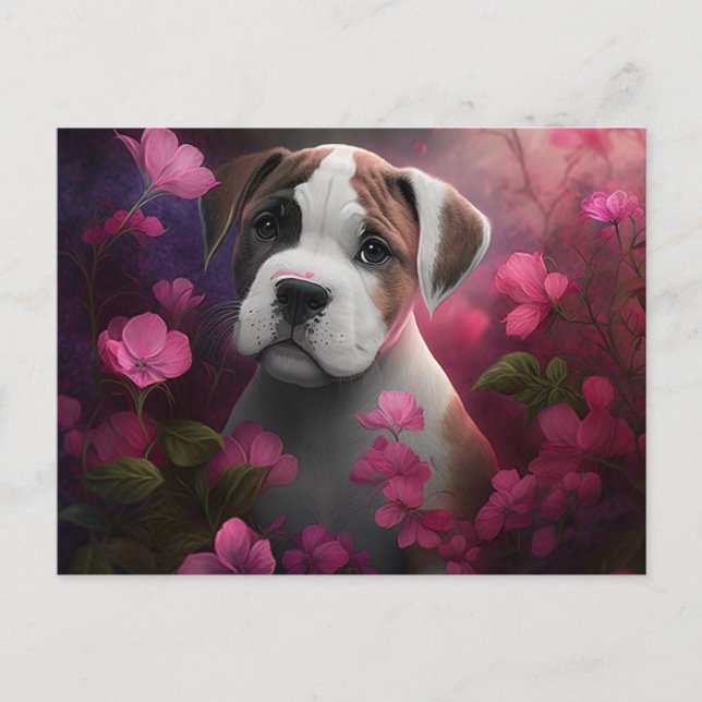 Cartes Postales chien Fleur (Anverso)
