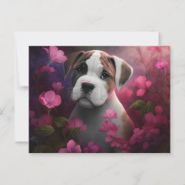 Cartes Postales chien Fleur