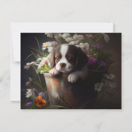 Cartes Postales chien Fleur