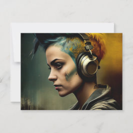 Cartes Postales Fille Ecouteur