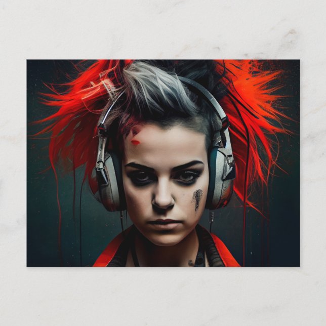 Cartes Postales Fille Ecouteur (Anverso)