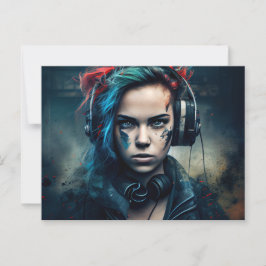 Cartes Postales Fille Ecouteur