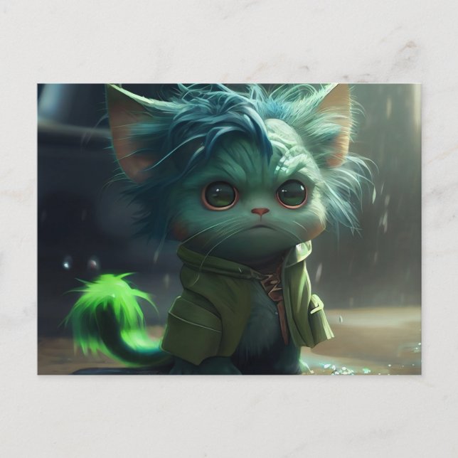 Cartes Postales Green Cats (Anverso)