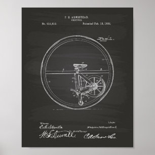 Cartón de arte de patentes de Unicycle 1894