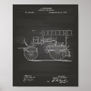 Cartón de arte de patentes del motor de fuego quím