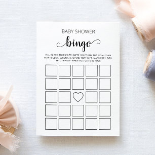 Cartón de Bingo para Baby Shower Juego de tarjeta