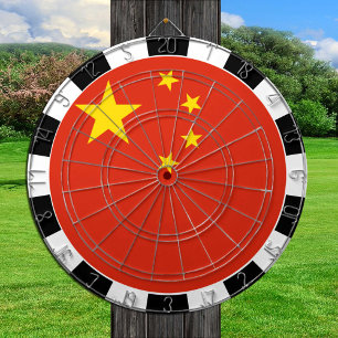 Cartón de China y tablero de juego con bandera chi