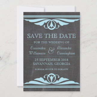 Cartón de colores azul Deco Guardar la invitación 
