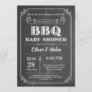 Cartón de invitación de Baby Shower para barbacoa