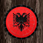 Cartón de la bandera de Albania y tablero albanés/<br><div class="desc">Cartel: Albania y los dardos de la bandera albanesa,  juegos de diversión familiares - amar mi país,  juegos de verano,  vacaciones,  día del padre,  fiesta de cumpleaños,  estudiantes universitarios / hinchas deportivos</div>
