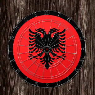 Cartón de la bandera de Albania y tablero albanés/