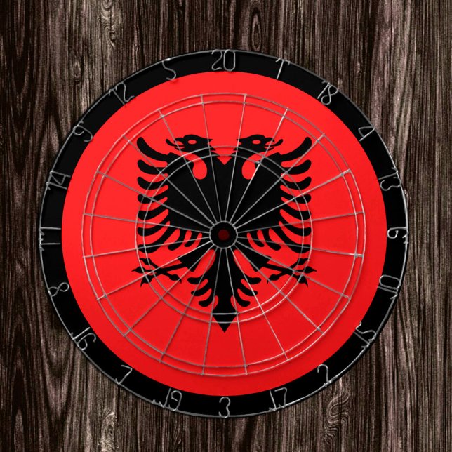 Cartón de la bandera de Albania y tablero albanés/ (Subido por el creador)