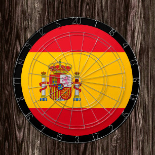 Cartón de la bandera española y tablero de juegos 